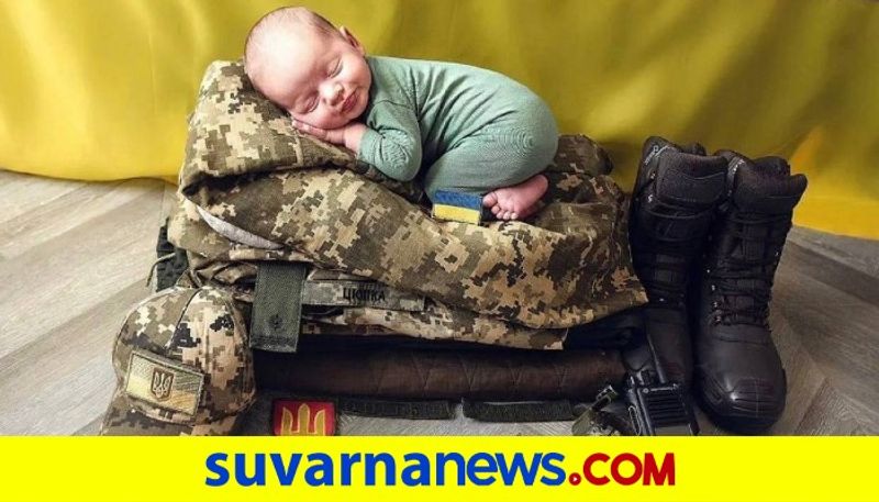 Ukraine Russia war Heartbreaking photo of baby sleeping on military uniform goes viral akb