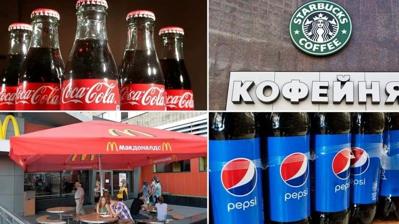 KFC Pepsi Coke McDonalds US corporates suspend business in Russia