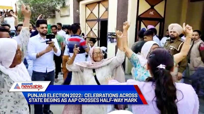 Punjab Election 2022 Celebrations across state begins as AAP crosses half way mark gcw