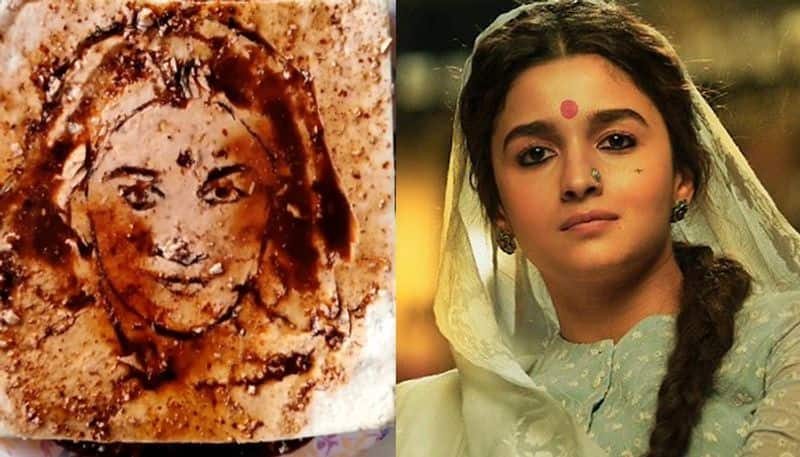 artist carved face of alia bhatt on paneer block