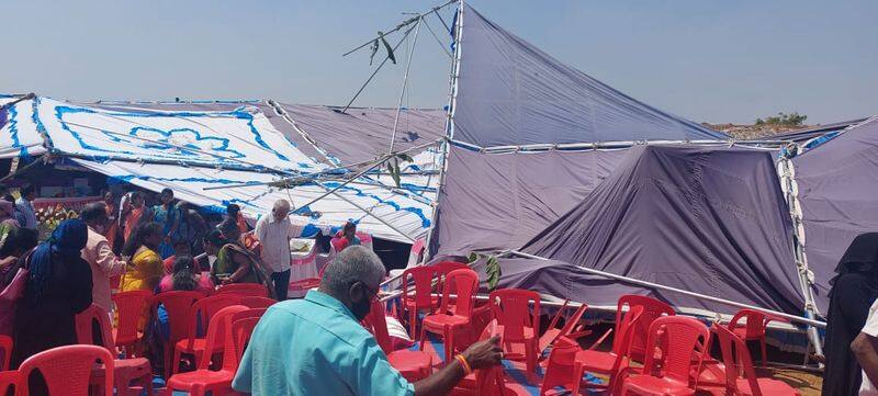 Stage collapsed in tumkur during Function On March 12 rbj