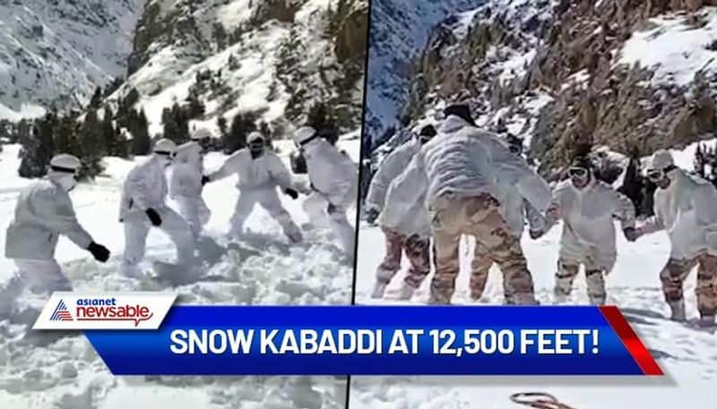 ITBP personnel snow Kabaddi 12500 feet himalayas