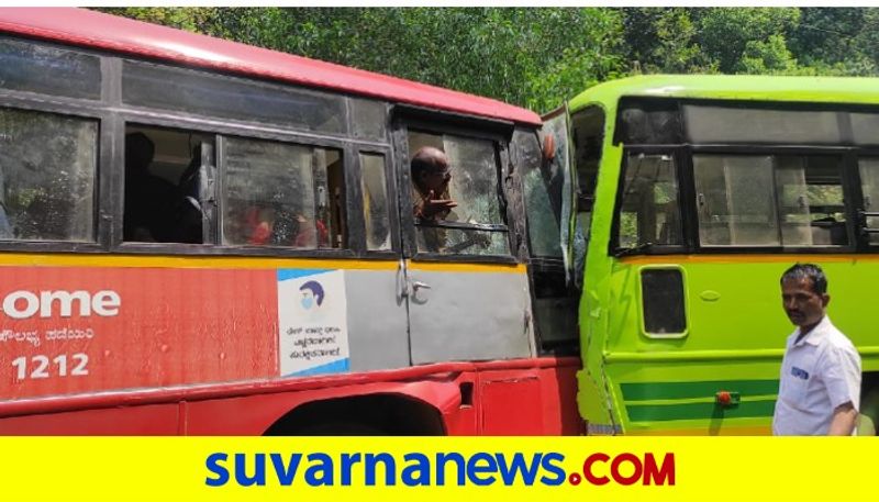 7 injured as two KSRTC buses meets head-on collision near Sirsi mah