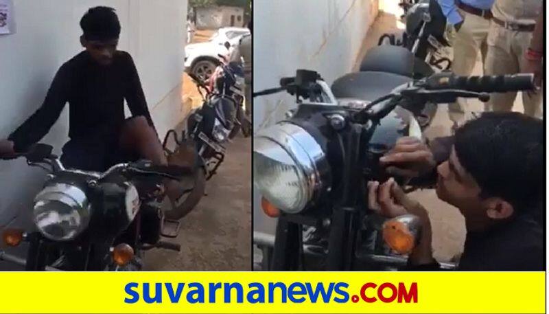 Thief breaks lock of the Royal Enfield Classic bike in under 60 seconds and manages to start without key ckm