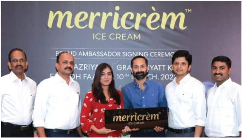 Fahad fasil and Nazriya Nazim new brand ambassadors of merricreme ice creams