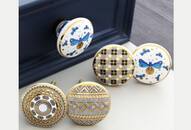 IndianShelf presentsTheia - A gold inspired collection of ceramic knobs for beautiful homes & spaces