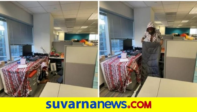 Man Moves Into Office Cubicle Says He Cant Afford Rent Due to Low Salary akb