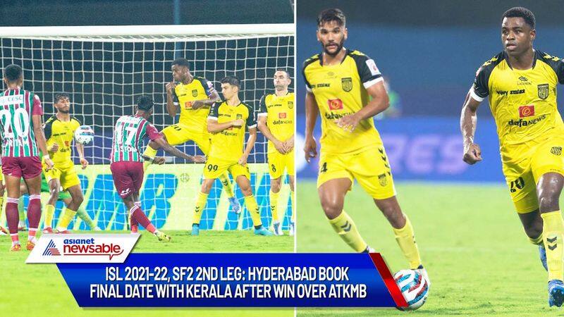 football ISL 2021-22 Match Highlights SF2 2nd Leg Hyderabad beat ATKMB; book final date with Kerala Blasters snt