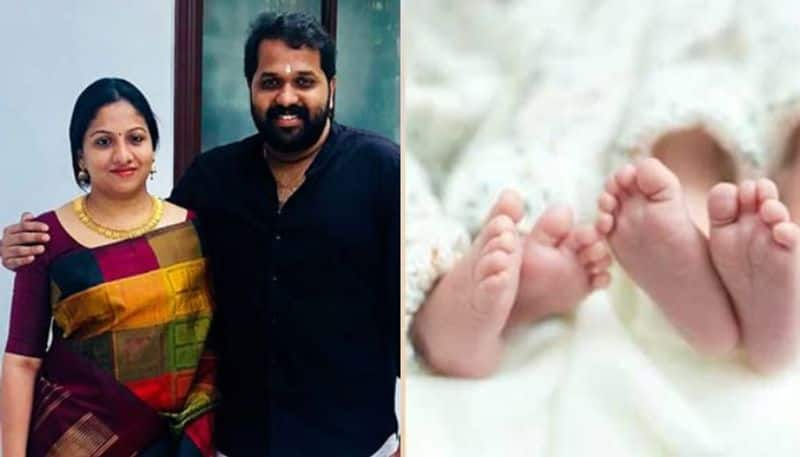 director arun gopy's wife blessed with twins babies