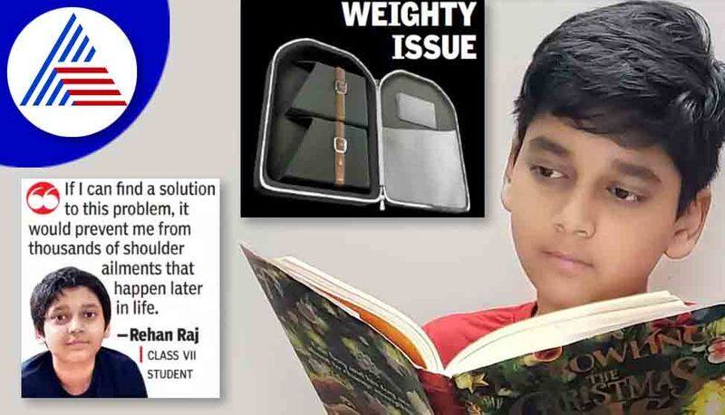 12year old Rehan Raj designs ergonomic school bag to reduce weight in Hyderabad mnj