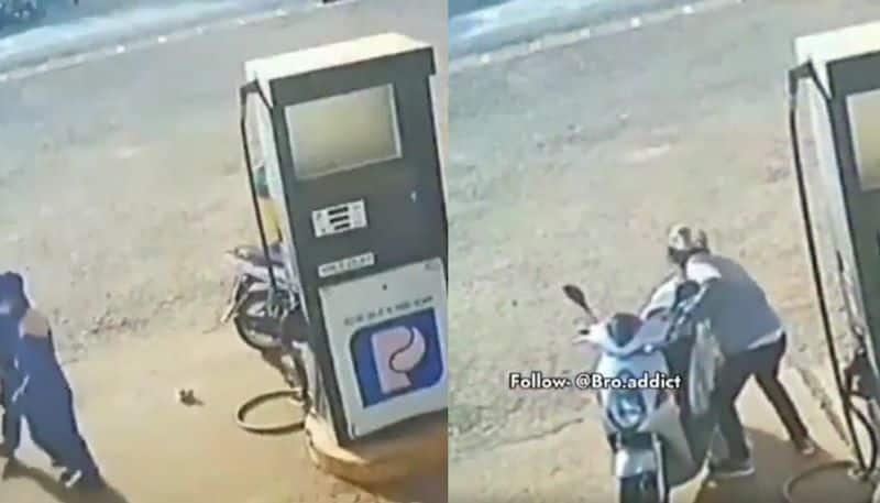 viral video in which customer stealing money from petrol pump