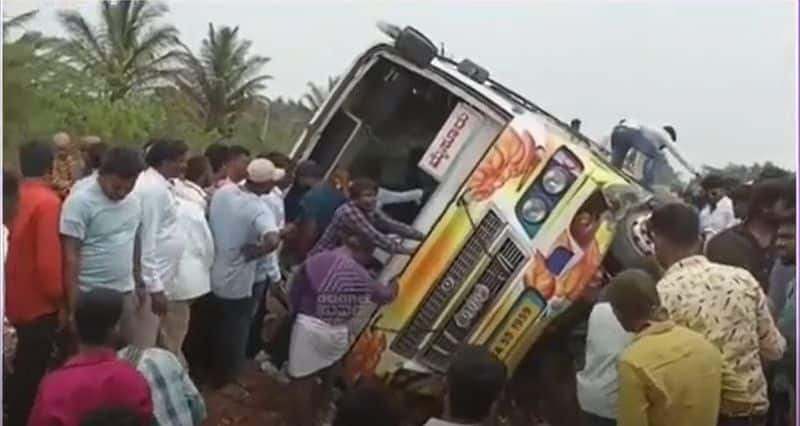 After Pavagada Accident Now bike collides with private bus in Chamarajanagar hls