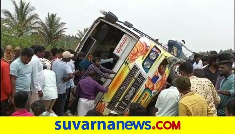 One More private bus Over overturns In Chamarajanagar District rbj