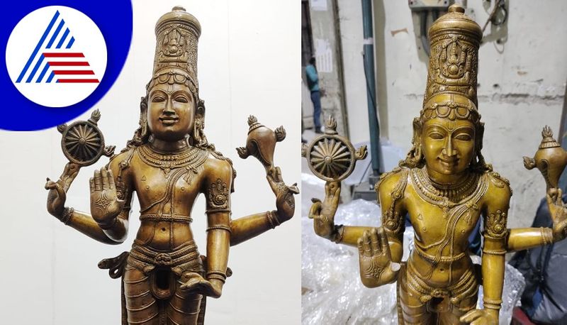 Customs Officials Arrested Man who Attempt to Export an ancient Vishnu Idol to Abroad gvd