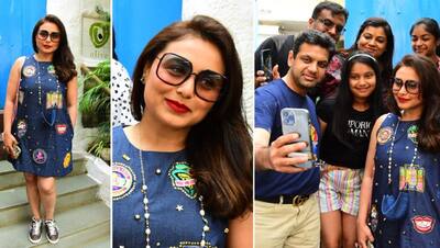 छोटी ड्रेस, खुले बाल और लाल लिपस्टिक लगाए दिखी Rani Mukerji, इनकी ख्वाहिश पूरी करने किया ये काम