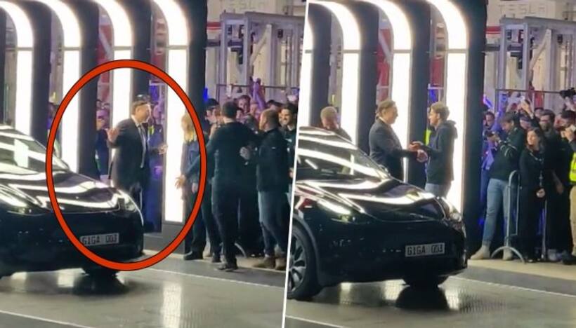 Elon Musk dances as he hands over Teslas from new German Gigafactory