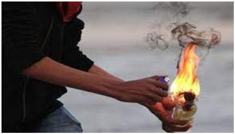 A petrol bomb was thrown at a shop in Coimbatore KAK