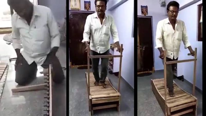 Telangana Man Creates Wooden Treadmill That Works Without Power, Earns Praise Online