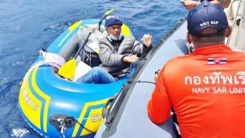 Vietnamese Man Tries To Row An Inflated Boat From Thailand To India To See Wife, Gets Rescued After 18 Days