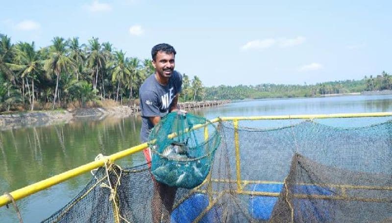 dinil prasad fish farmer who won Thozhil Sreshta award success story