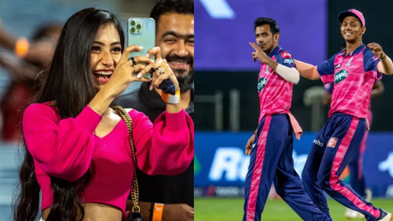 yuzvendra chahal and wife dhanashree vermas click them pick them moment in ipl 2022 goes viral in internet