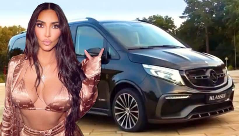 Shocking: Kim Kardashian brought $400,000 Maybach minivan to drop her kids to school (Video)