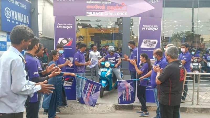 Yamaha Mileage Challenge hybrid scooter model scores 90.3kmpl