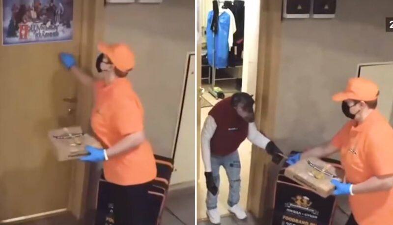 Watch Delivery woman stunned after ape collects pizza order from her-tgy