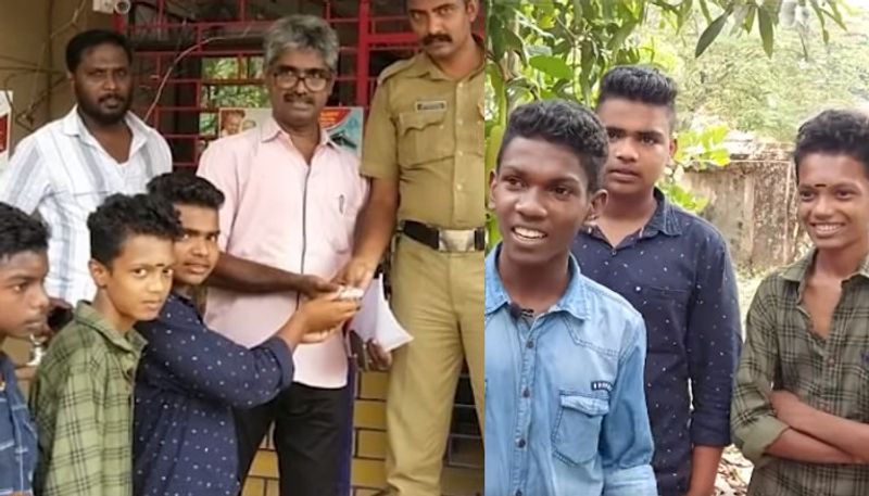 school going boys found gold chain and handover to police at pathanapuram