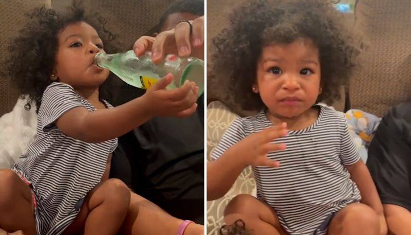 Watch Toddler drinks sparkling water for the first time; her reaction is too adorable to miss-tgy