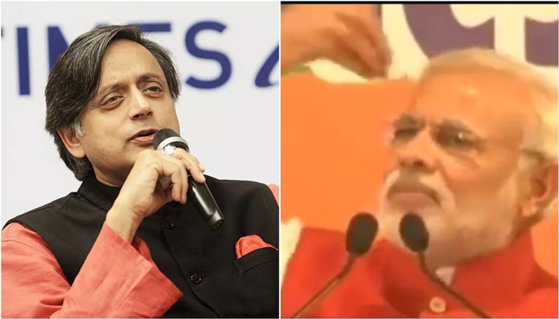 sasi tharoor against modi on Gandhi remarks