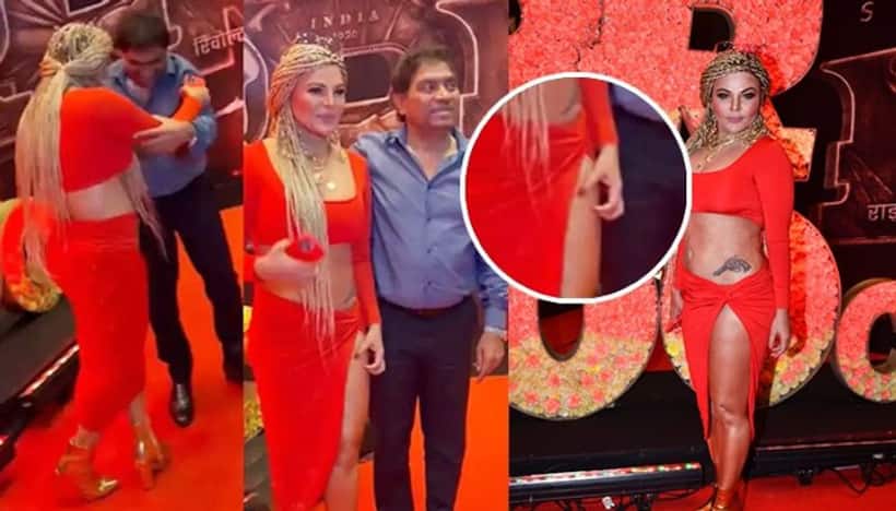 OOPS moment: Rakhi Sawant suffered wardrobe malfunction at RRR's success bash (Video)