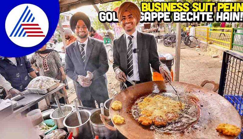 22 year old Punjab boy dressed in suit sells golgappa Watch viral video akb