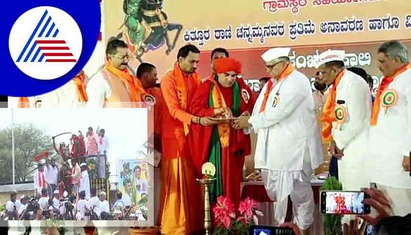 Rani Chennamma statue unveiled in Vijayapura district gvd