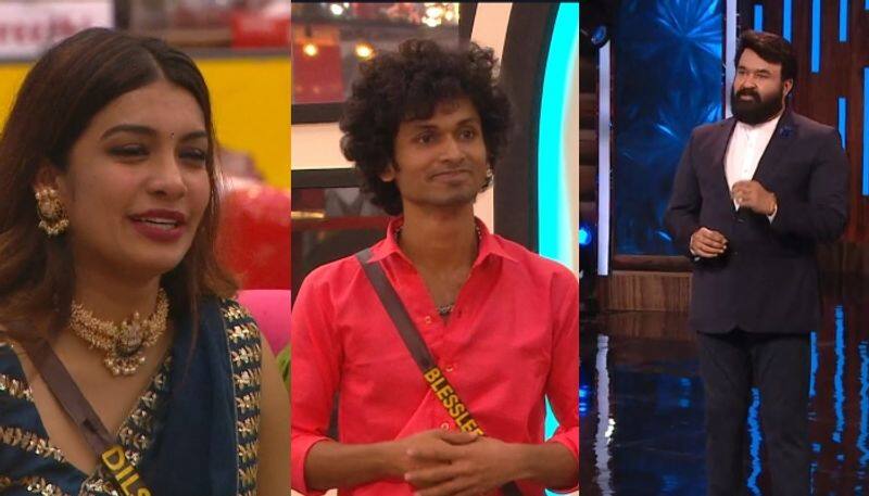 bleeslee proposed dilsha prasannan in bigg boss 4 weekend episode mohanlal