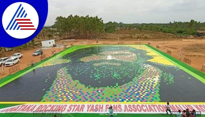 kgf 2 biggest mosaic portrait of kgf chapter 2 star yash by fans gvd