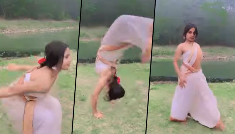 Woman does an incredible backflip in a saree; video goes viral - gps