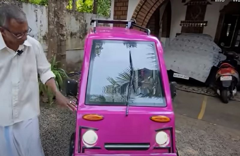 Kerala 65 year old man builds electric mini car with 60 km mileage at cost of just Rs 5 ckm