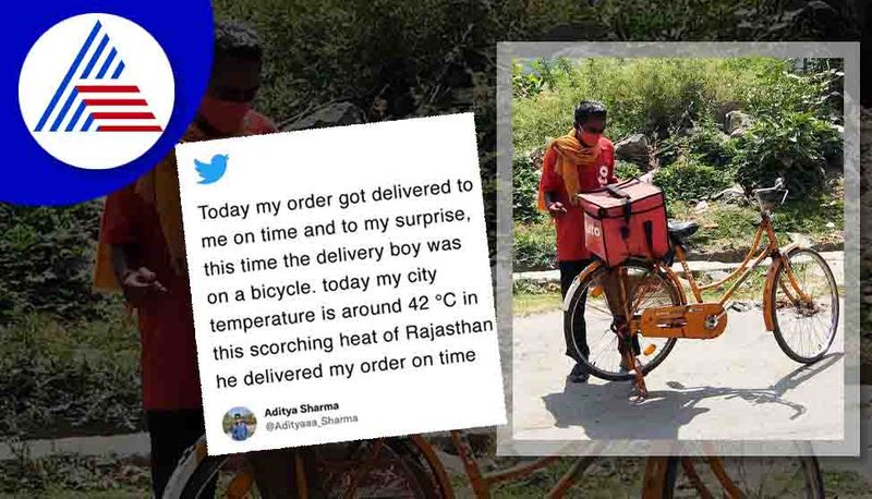 Zomato Boy Delivers Food On A CycleIn Heat Twitter Assembled To Buy Him A Bike Vin