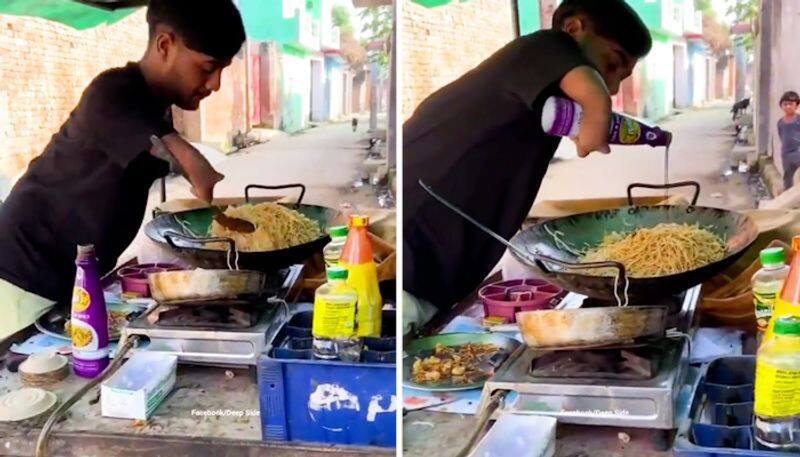 Watch Differently-abled man stir-fries noodles at his roadside stall; leaves internet emotional-tgy