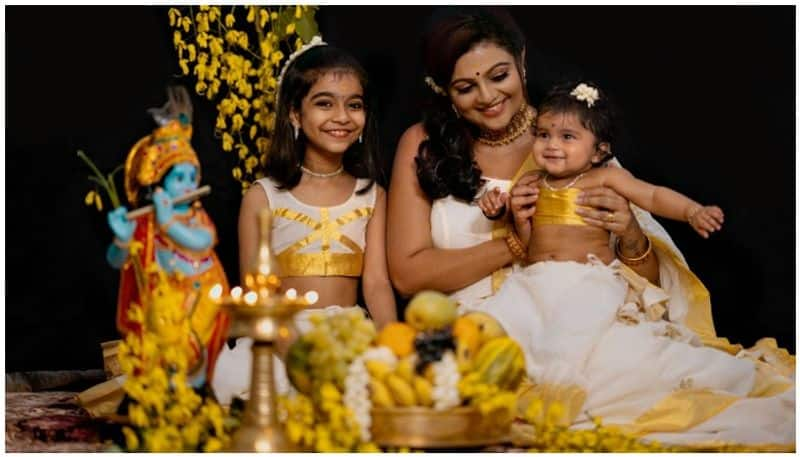 Aswathy sreekanth and childrens vishu photoshoot