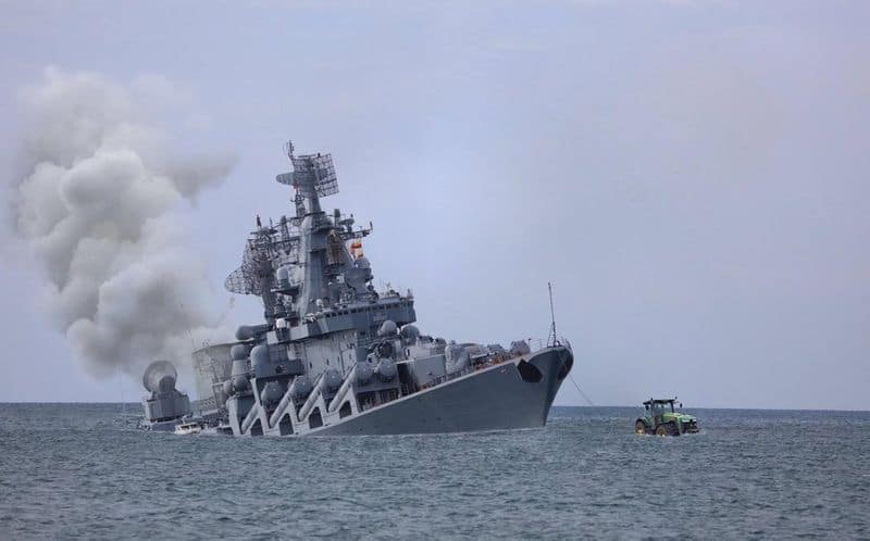 Russian Warship Moskva Damaged In Ukraine War