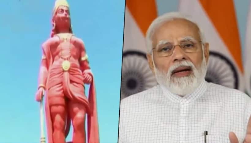 PM Modi unveils 108 ft Hanuman statue in Gujarat's Morbi as part of 'Hanumanji Char Dham'