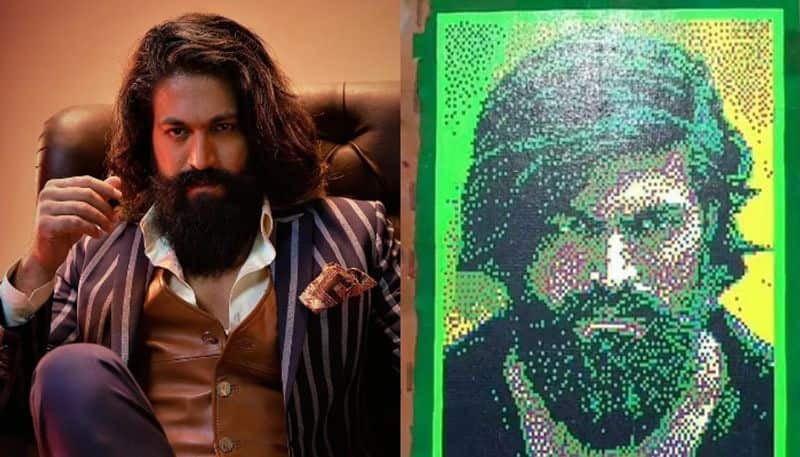 actor Yash fans claim world record by  creating his portrait 