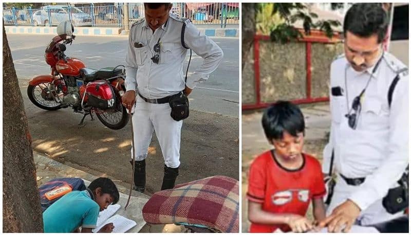 viral photo of social media boy and traffic police