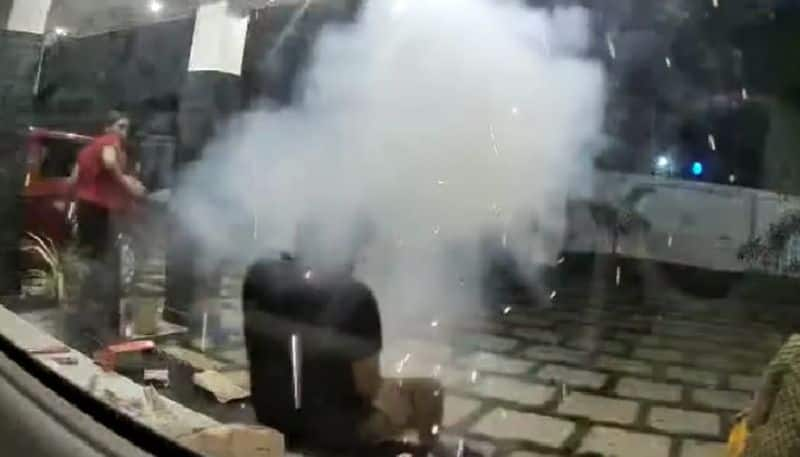 video in which crackers blast during vishu celebration