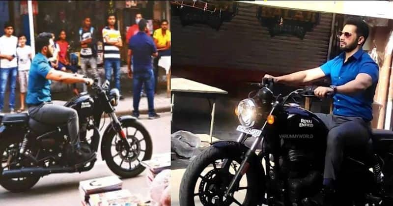 A traffic challan issued against actor Varun Dhawan after riding a Royal Enfield Meteor without helmet