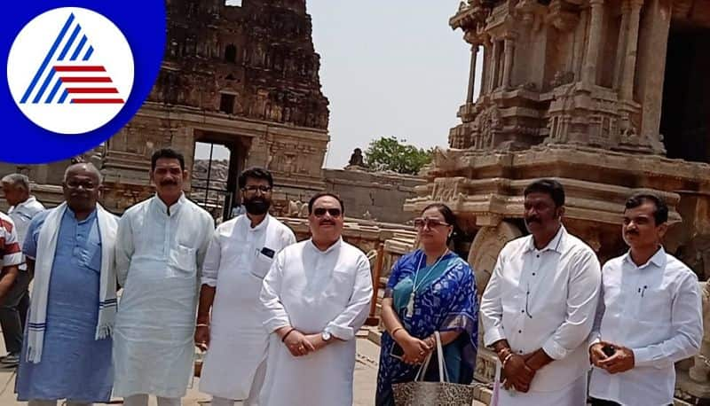 bjp president jp nadda visits historic hampi gvd