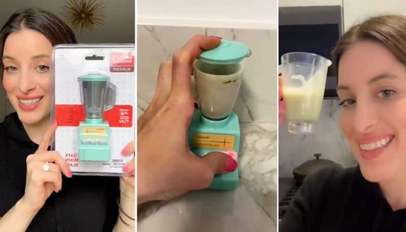 Ever seen the most miniature blender? Woman prepares latte in it; watch amazing video-tgy