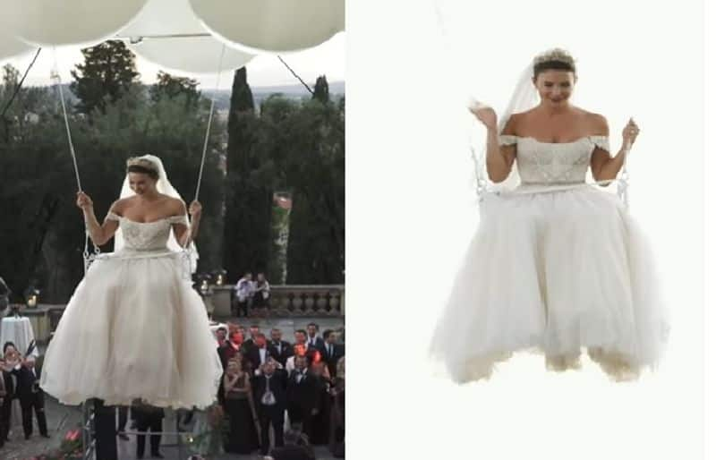 bride enters the wedding venue by flying and video goes viral